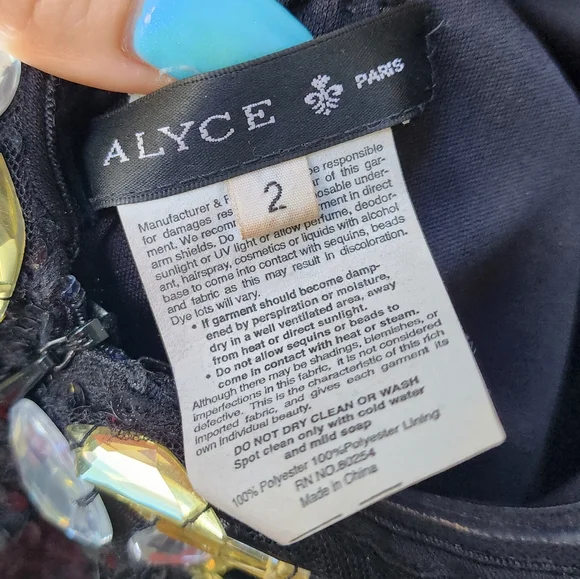 Alyce Paris Sequin Jeweled Open Back Mini Prom Dress - Picture 9 of 10